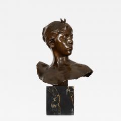 French Antique Bronze Sculpture Bust of Diana by Falguiere ca 1880 - 4636260