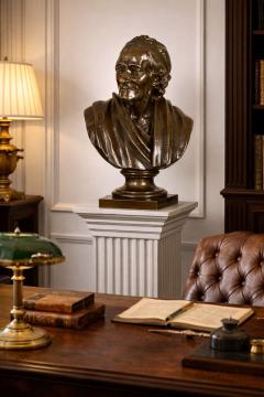 French Antique Bronze Sculpture Bust of Voltaire after Jean Antoine Houdon - 4479735