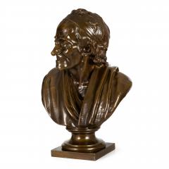 French Antique Bronze Sculpture Bust of Voltaire after Jean Antoine Houdon - 4479737
