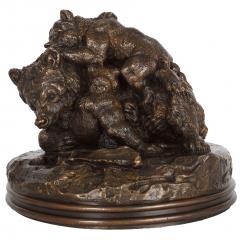 French Antique Bronze Sculpture Family of Bears by Delabrierre - 4617500