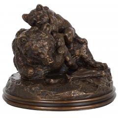 French Antique Bronze Sculpture Family of Bears by Delabrierre - 4617501
