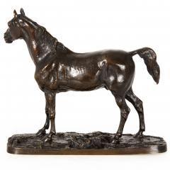 French Antique Bronze Sculpture of Ibrahim Arabian Stallion by Pierre J Mene - 4619924