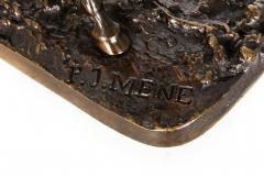 French Antique Bronze Sculpture of Ibrahim Arabian Stallion by Pierre J Mene - 4619932