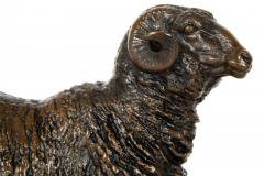 French Antique Bronze Sculpture of Standing Ram Isidore Jules Bonheur - 4424895