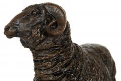 French Antique Bronze Sculpture of Standing Ram Isidore Jules Bonheur - 4424900
