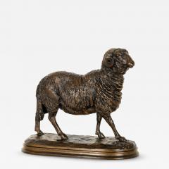 French Antique Bronze Sculpture of Standing Ram Isidore Jules Bonheur - 4426939