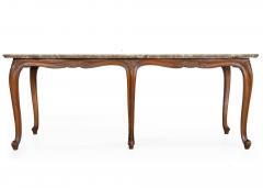 French Antique Carved Walnut Marble Top Low Coffee Cocktail Table - 4501453