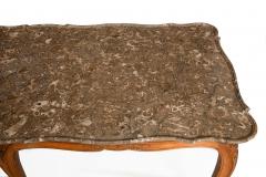 French Antique Carved Walnut Marble Top Low Coffee Cocktail Table - 4501456