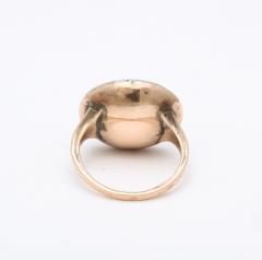 French Antique Georgian Citrine and Rose Diamond and Rose Gold Ring - 3246874