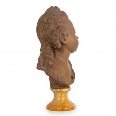 French Antique Terracotta Sculpture Bust of Comtesse D Artois by Fernand Cian - 4575275
