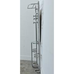 French Art Deco Aluminum Hall Tree with Mirror - 4811666