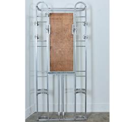 French Art Deco Aluminum Hall Tree with Mirror - 4811667