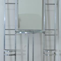 French Art Deco Aluminum Hall Tree with Mirror - 4811668