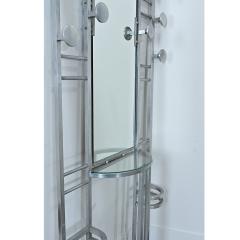 French Art Deco Aluminum Hall Tree with Mirror - 4811681