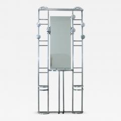 French Art Deco Aluminum Hall Tree with Mirror - 4824899
