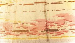 French Art Deco Amber Chocolate Coral and Red Handmade Wool Rug - 2455190