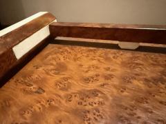 French Art Deco Amboyna Burl Wood Tray with Ivoroid Accents c 1930s - 4134406