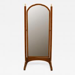 French Art Deco Amboyna Wood Framed Beveled Glass Cheval Mirror - 471959