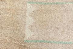 French Art Deco Beige Brown Green and Orange Hand Knotted Wool Rug - 2456306