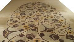French Art Deco Beige Patterned Area Rug - 4197789