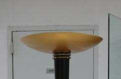 French Art Deco Black Gold Floor Lamp Torchiere 1930s - 3581013