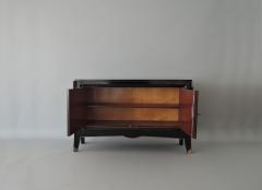 French Art Deco Black Lacquered Two Door Buffet Commode with Bronze Details - 466387