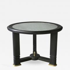 French Art Deco Blackened Wood and Etched Glass Gueridon - 379284