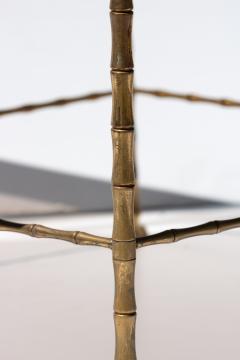 French Art Deco Brass and Mirror Coffee Table Attributed to Maison Bagu s  - 4460800