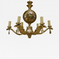 French Art Deco Bronze Chandelier - 470463