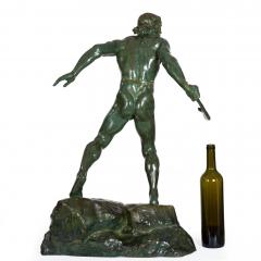 French Art Deco Bronze Sculpture of a Warrior by Ernest Diosi circa 1940 - 4500659