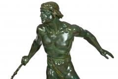French Art Deco Bronze Sculpture of a Warrior by Ernest Diosi circa 1940 - 4500661