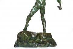 French Art Deco Bronze Sculpture of a Warrior by Ernest Diosi circa 1940 - 4500666