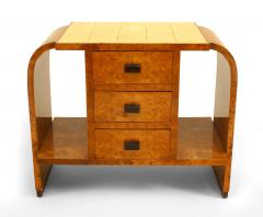 French Art Deco Burl Maple End Table - 1379180