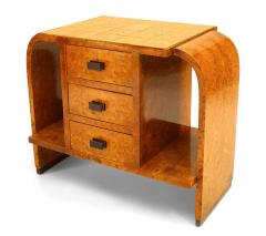 French Art Deco Burl Maple End Table - 4646583