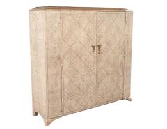 French Art Deco Burled Walnut Armoire Cabinet - 3620327