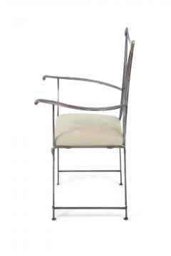 French Art Deco Cartier Brass and Steel Arm Chairs - 2789736
