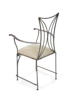 French Art Deco Cartier Brass and Steel Arm Chairs - 2789737