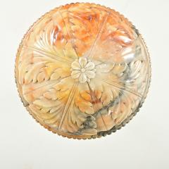 French Art Deco Carved Alabaster Pendant Light - 4174837