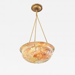 French Art Deco Carved Alabaster Pendant Light - 4237205