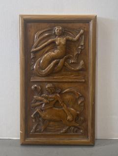 French Art Deco Carved Wood Relief with 2 Panels - 4668647