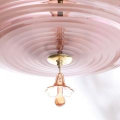 French Art Deco Chandelier with Smoked Rose Glass - 2551487