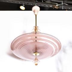 French Art Deco Chandelier with Smoked Rose Glass - 2551493