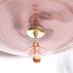 French Art Deco Chandelier with Smoked Rose Glass - 2551494
