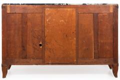 French Art Deco Cherry Nickel and Marble Sideboard Credenza Cabinet - 4499846