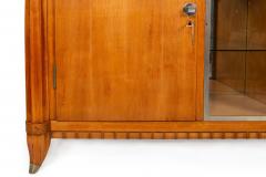 French Art Deco Cherry Nickel and Marble Sideboard Credenza Cabinet - 4499849