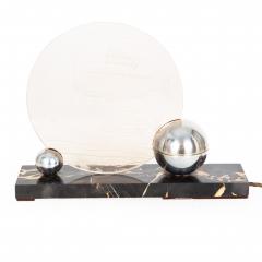 French Art Deco Chrome and Etched Glass Fish Lumiere Table Light - 4805131