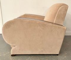 French Art Deco Club or Lounge Chair in Beige Suede Upholstery a Pair - 3300349