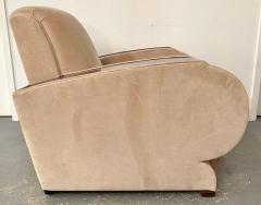 French Art Deco Club or Lounge Chair in Beige Suede Upholstery a Pair - 3300356