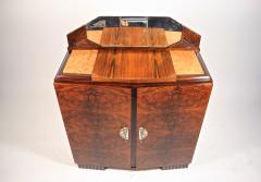French Art Deco Commode Burr Walnut With Mirror Marble France circa 1925 - 3388988