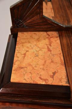 French Art Deco Commode Burr Walnut With Mirror Marble France circa 1925 - 3388991